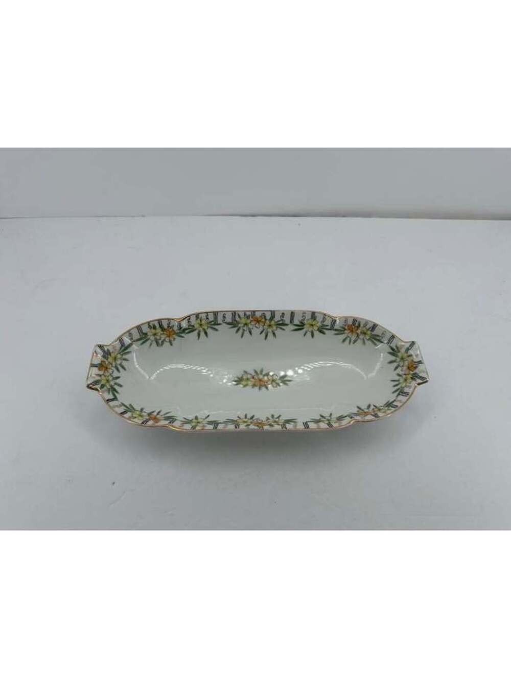 Vintage Hand-Painted Porcelain Celery Dish trinket dish cottage core whimsical